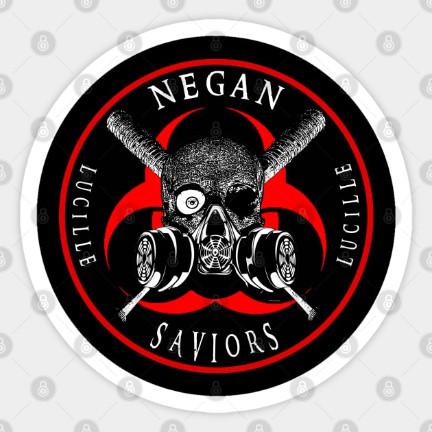 Biohazard Negan Saviors Lucille Bat Ring Patch R Sticker by Ratherkool